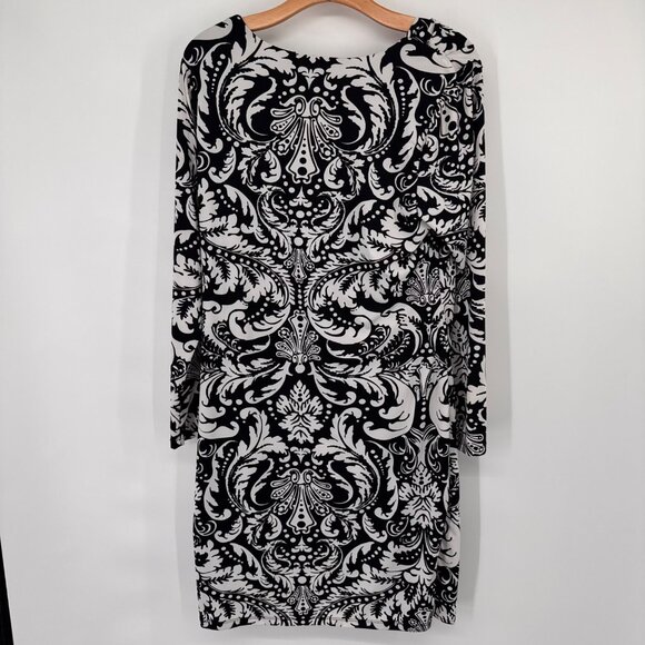INC International Concepts Womens Black White Paisley Print Dress size 0X plus - Picture 12 of 13